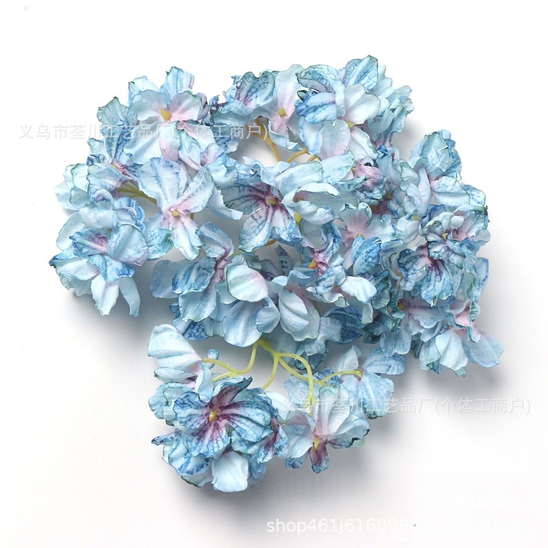 烧边绣球花工艺diy仿真花手工材料发饰配件 汉服搭配家居装饰假花|undefined
