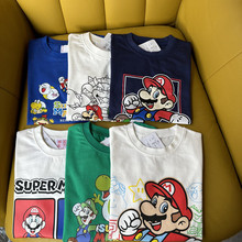 日单外贸卡通动漫马里奥系列童装夏季短袖T恤衫