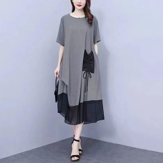 dress plus fat plus size women's 200kg chubby girl summer slim meat cover belly fat long skirt