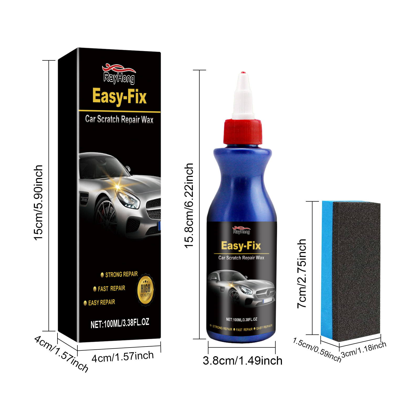 Rayhong Car Scratch Wax Car Paint Scratch Abrasive Polishing Coating Paint Maintenance