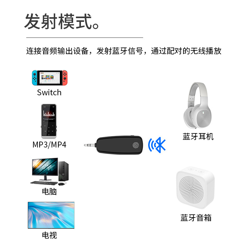 Bluetooth 5,2 recibir y transmitir dos en uno 3,5 AUX coche manos libres llamada se puede insertar TF tarjeta portátil Walkman