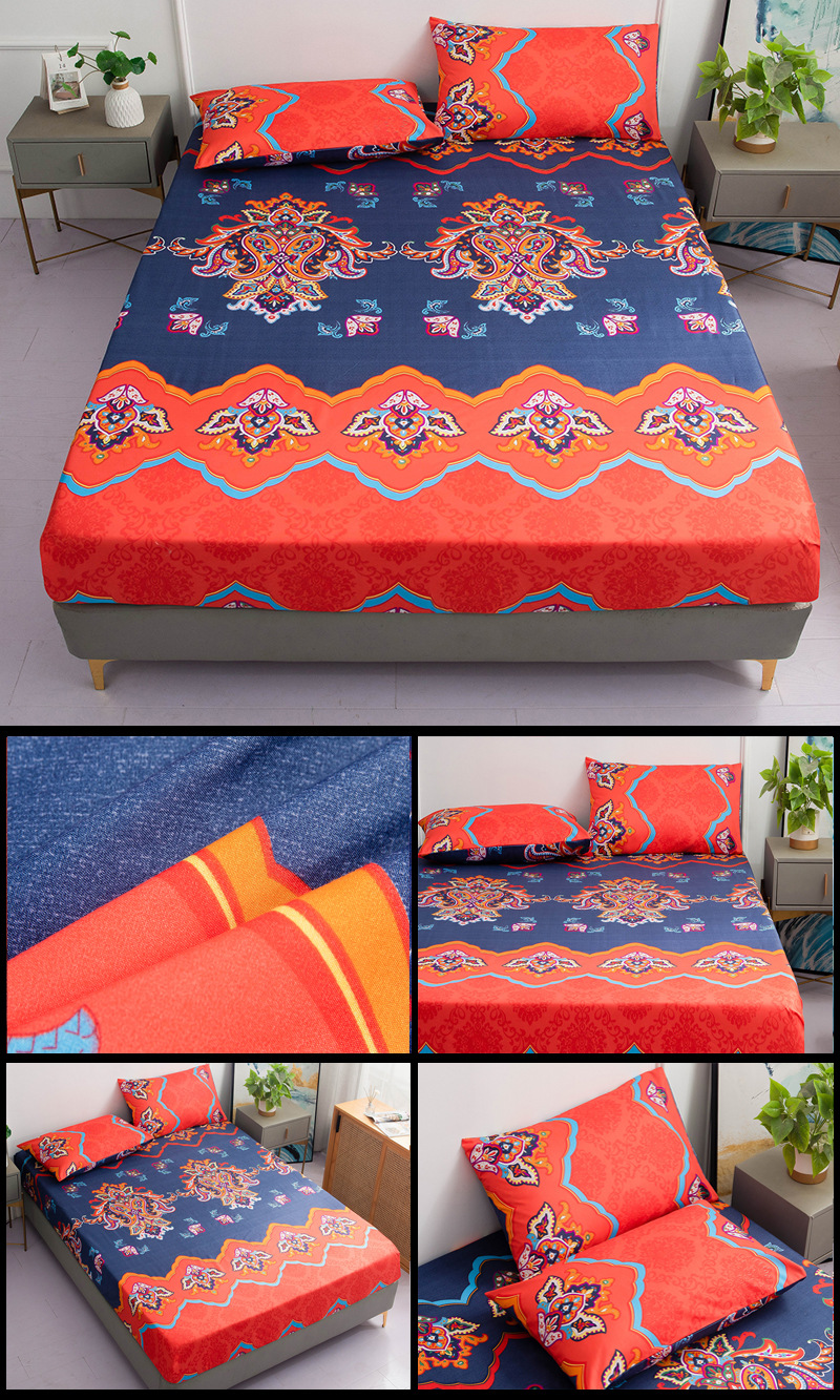 Einzelkissen-Spannbetttuch-Matratzenschutzbezug, 90 g gebürstete Mikrofaser, dreiteiliges Set_voghion.com