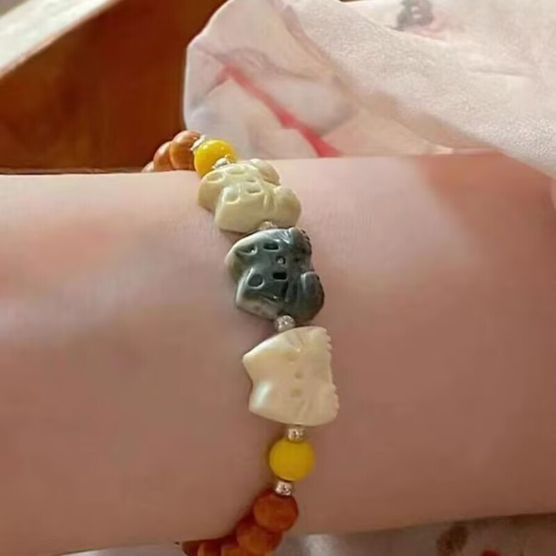かわいい三色の猫の数珠のブレスレットの新しい中国式の国の潮の高い顔の値の百合の手は娘の蜜の恋人のカップルのプレゼントを飾ります。|undefined
