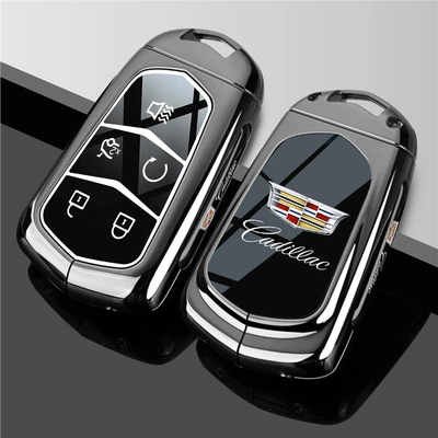 Ct4 Ct5 Ct6 Atsl – Car key bag - vinyl-cadillac-model-a-5-button-key-fob-cover-piano-black-one-key-shell