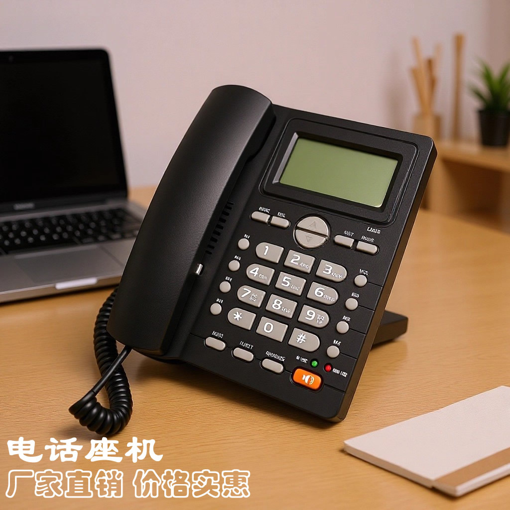 和凯L005有线电话机免电池工作蓝色背光大玻璃显示免提通来电显示