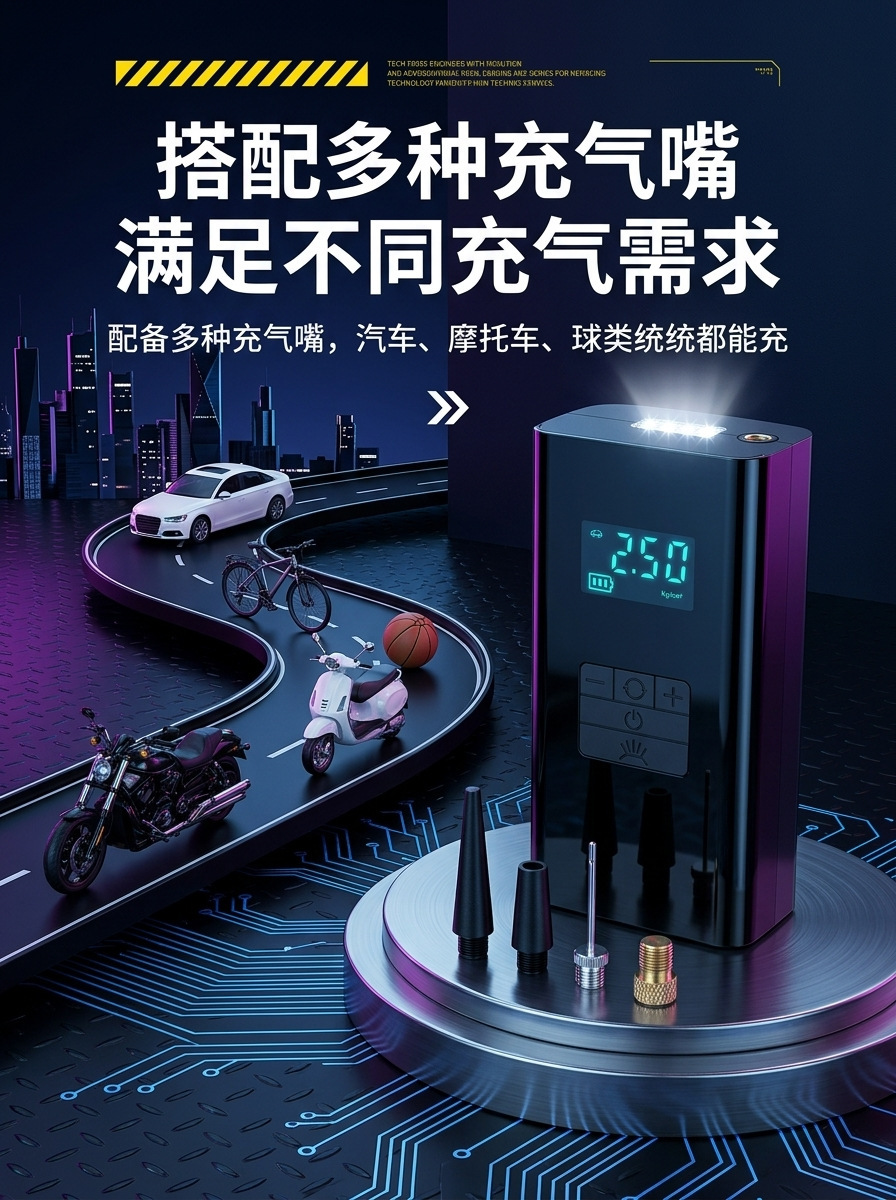 Car emergency starting power supply, vehicle-mounted air pump, battery jump starter, large-capacity tire inflator, fully certified for cross-border use