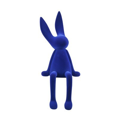 Flocked blue sitting position large size: 14*14*35cm