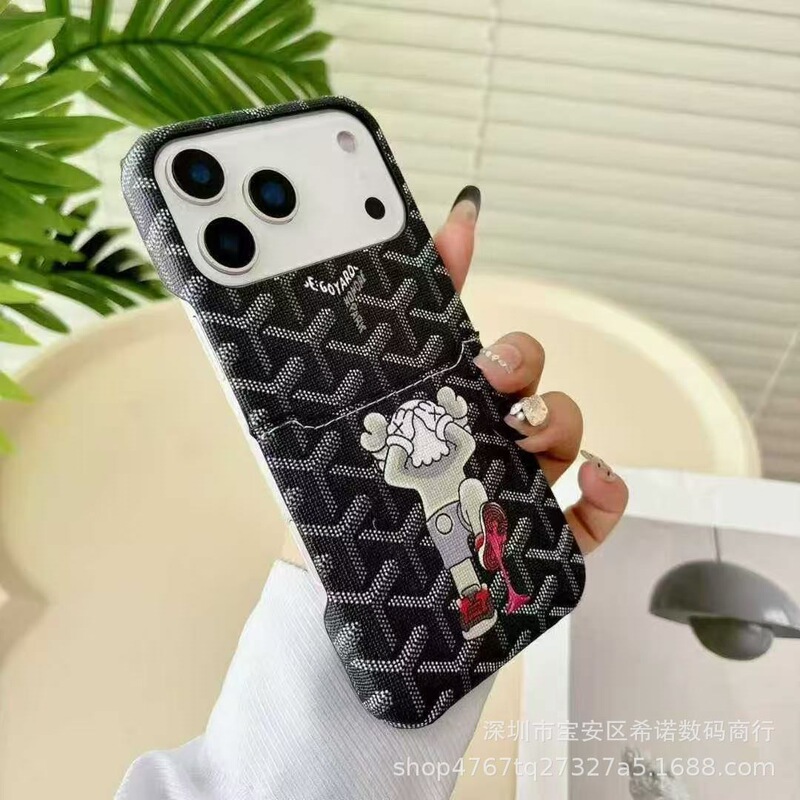Dog Tooth Anti-Fingerprint Card-Inserting Case for Apple 17 Pro Max iPhone 16/15/14/13/12 Protective Cover Dog Tooth Anti-Fingerprint Card-Inserting Case for Apple 17 Pro Max iPhone 16/15/14/13/12 Protective Cover