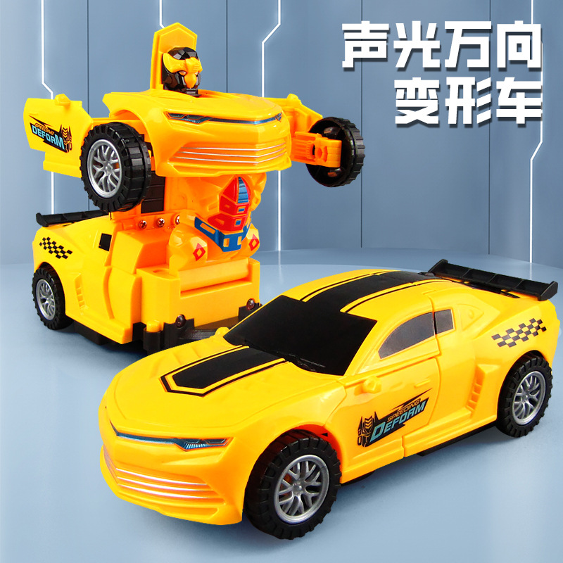 Tiktok misma deformación eléctrica pequeña avispa coche música luz deformación automática robot coche puesto al por mayor