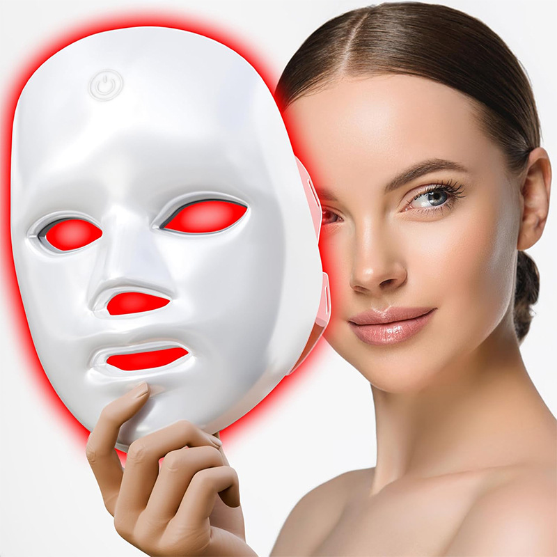 Máscara de belleza colorida lámpara LED instrumento de belleza facial fotón doméstico rejuvenecimiento de la piel introducidor de cuidados de la piel