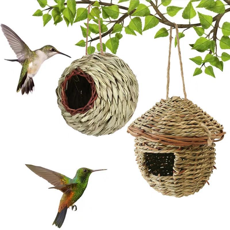 鳥の巣わら編みオウムの巣暖かい鳥の巣わらの巣鳥かご用品具セキセイインコの巣装飾用品|undefined
