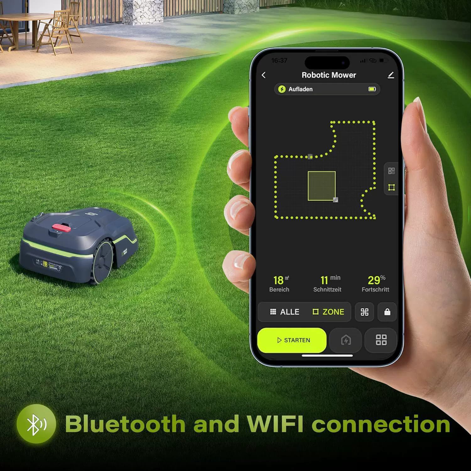 智能电割草机家用庭院除草机全自动充电超声波修剪草坪机器人避障