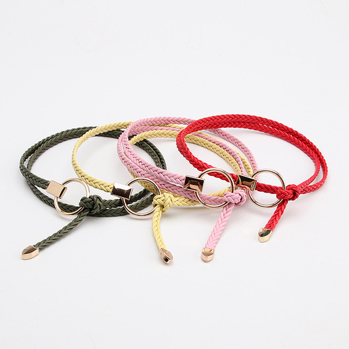 Factory Wholesale New Women's Fine Waist Belt Hand-woven Thin Belt Dress Decorative Versatile Casual Belt