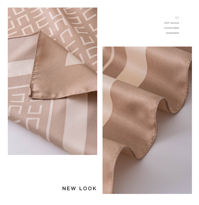 Stripe, Flower Pattern Summer, Spring, Spring&Summer Season Women's Elegant Stripe Flower Satin Silk Scarf