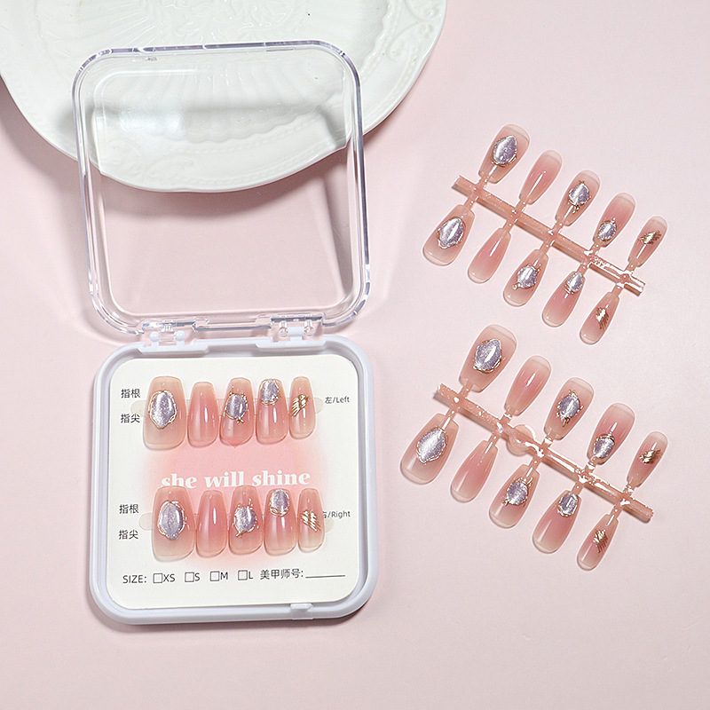 Elegant Epoxy Gilded Cat Eye Manicure Reusable Wearable Fake Nails Wearable Nails Full Size 30 Pieces Wholesale Elegant Epoxy Gilded Cat Eye Manicure Reusable Wearable Fake Nails Wearable Nails Full Size 30 Pieces Wholesale