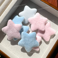 布藝短毛絨五角星飾品配件DIY髮夾頭飾貼片服裝鞋帽星星配飾批發