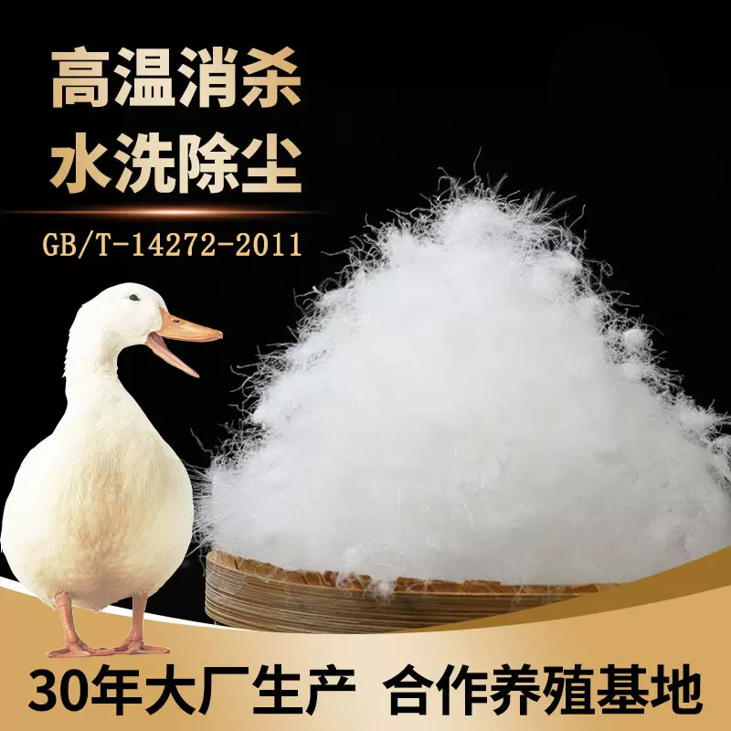 国标90纯白鸭绒水洗羽绒鸭绒高蓬松纯白源头羽绒羽毛羽绒厂家直销