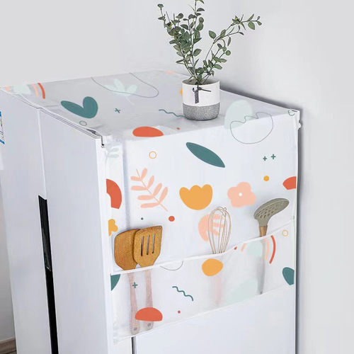 Refrigerator washing machine cover cloth ins style storage dustproof single and double door refrigerator cover dustproof cover towel hanging bag wholesale