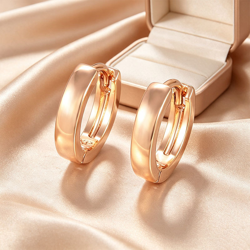 Aretes de Aro Geométricos de Aleación, Bañado en Oro de 18K, para Mujer