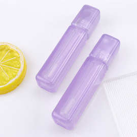 汕头彩妆   小方圆透明紫色蜜柚口红唇彩外壳瓶   来图定Z