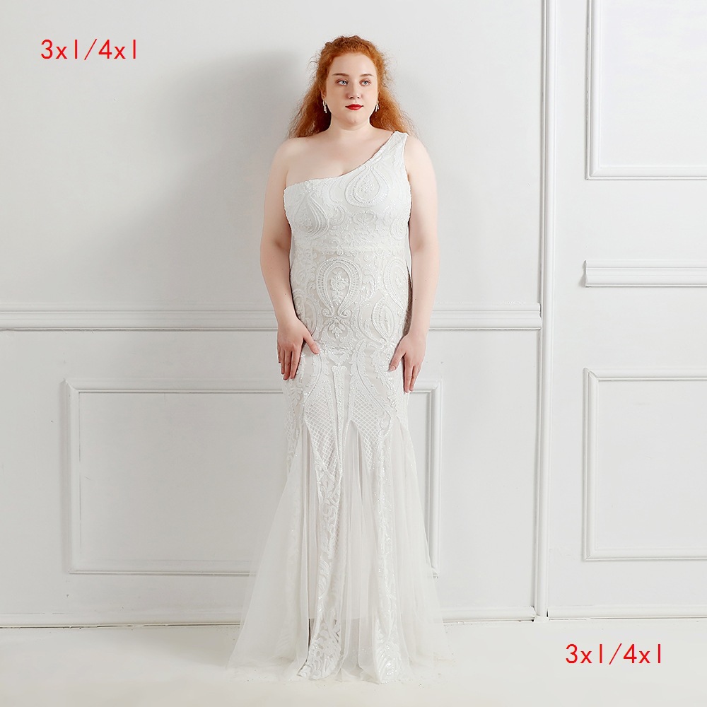 16552-S# Long Sequins Super Fat Size Plus Size Fat Size Fat Beauty Dress Banquet Evening Dress