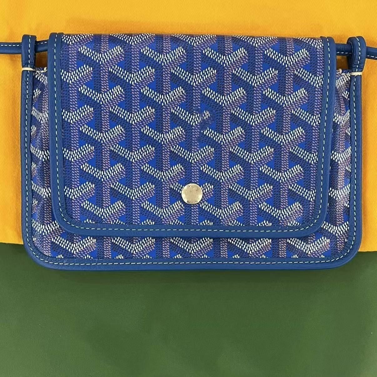 Goyard Plumet Pocket Wallet Blue Goyardine
