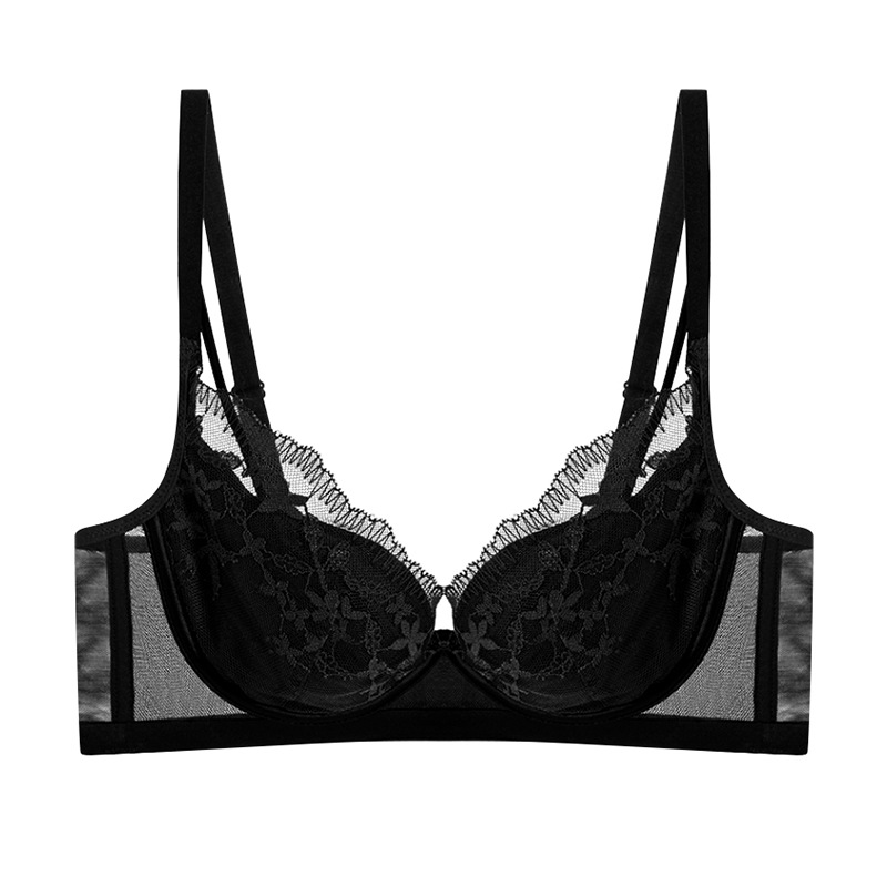 6096 estilo francés sexy bordado de encaje push-up ropa interior de las mujeres pecho grande pequeño soporte superior sujetador ajustable traje de verano