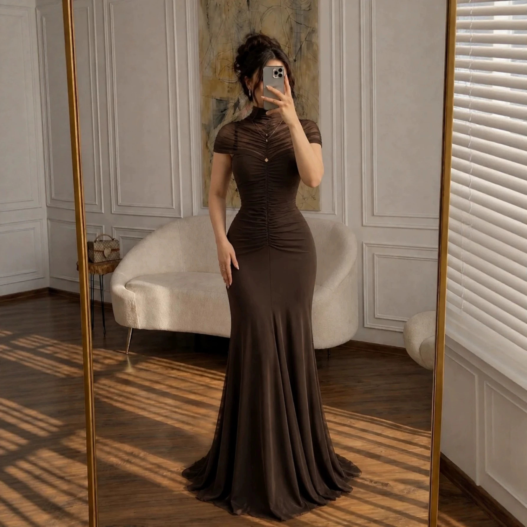 885W European and American women's new slimming fishtail evening dress, sexy and figure-hugging, suitable for banquets, parties, and weddings