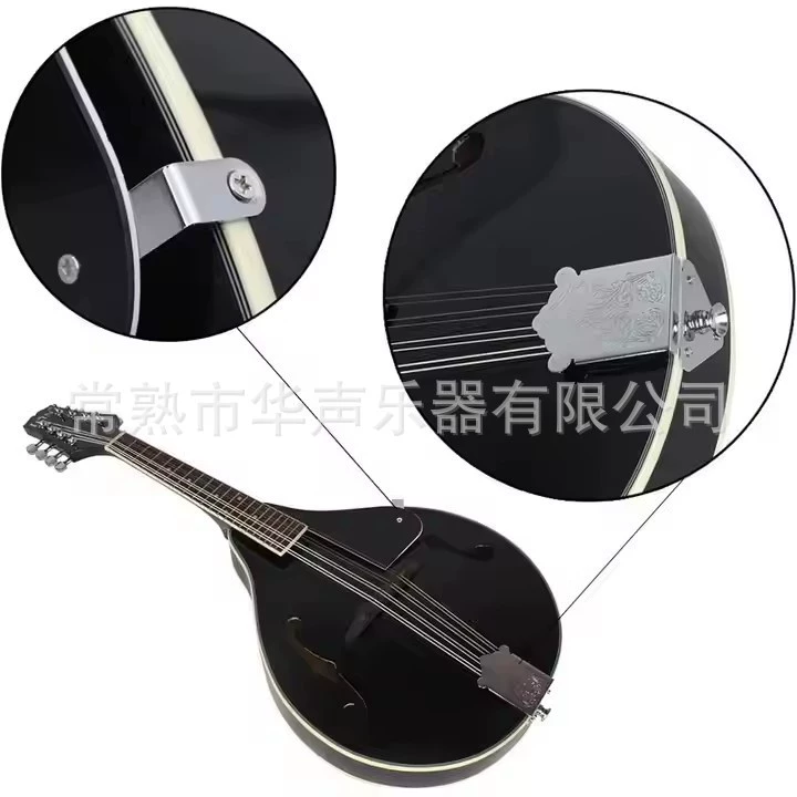 Ethnic musical instruments, light panel, black guitar, set