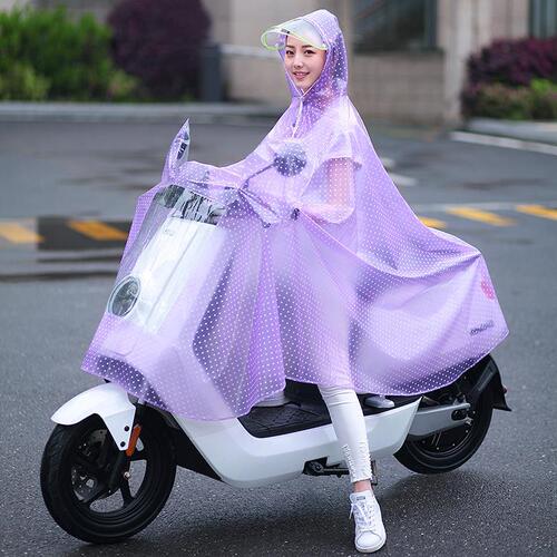Electric Motorcycle Raincoat, Single and Double Person, Unisex Adult Fashionable Bicycle Oversized Thickened Transparent Rain Poncho