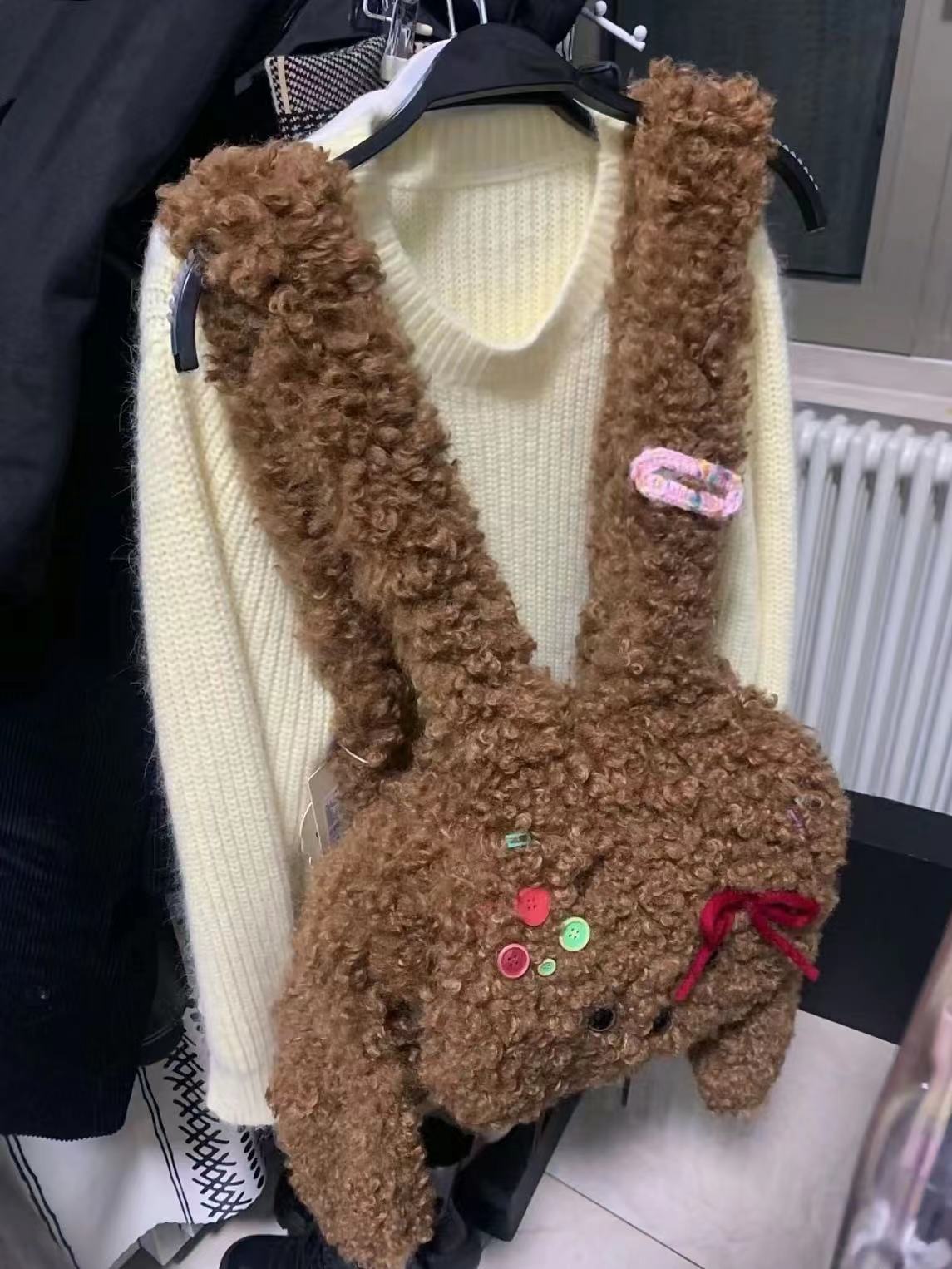 2023 neue frauen Tasche Original Teddy Plüsch Hund Rucksack Nette Mädchen Tasche Nette Herbst und Winter Cartoon Rucksack Flut_voghion.com