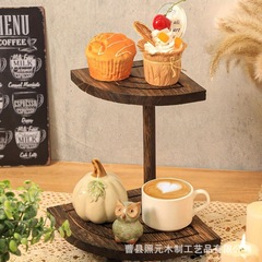 クロスボーダー木製デスクトップ収納ラックバスルームエントランス化粧品アメニティ収納ラック二層ケーキデザートラック