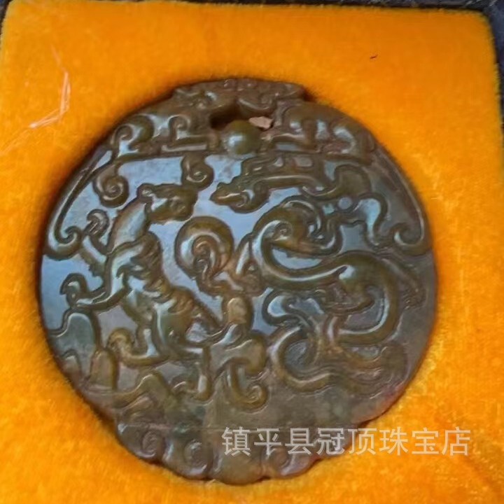 批发高古玉老玉岫玉高仿古董仿古玉器明清战汉岫玉做旧玉佩挂件|undefined