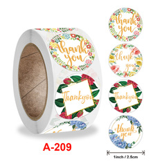 Thank you digital sticker custom thank you sticker logo sticker dot self-adhesive label hand account seal sticker made