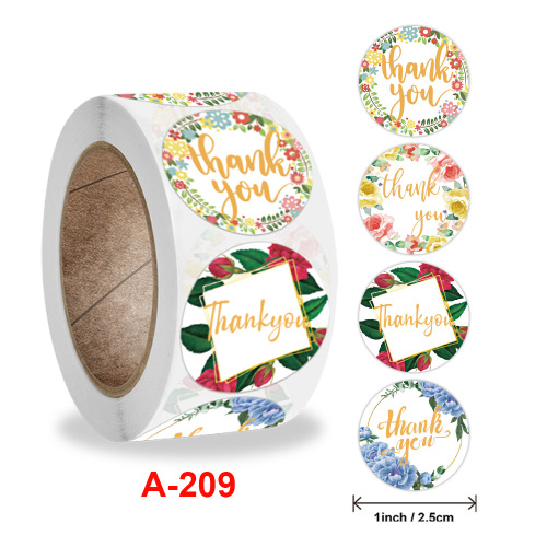 Thank you digital sticker custom thank you sticker logo sticker dot self-adhesive label hand account seal sticker made