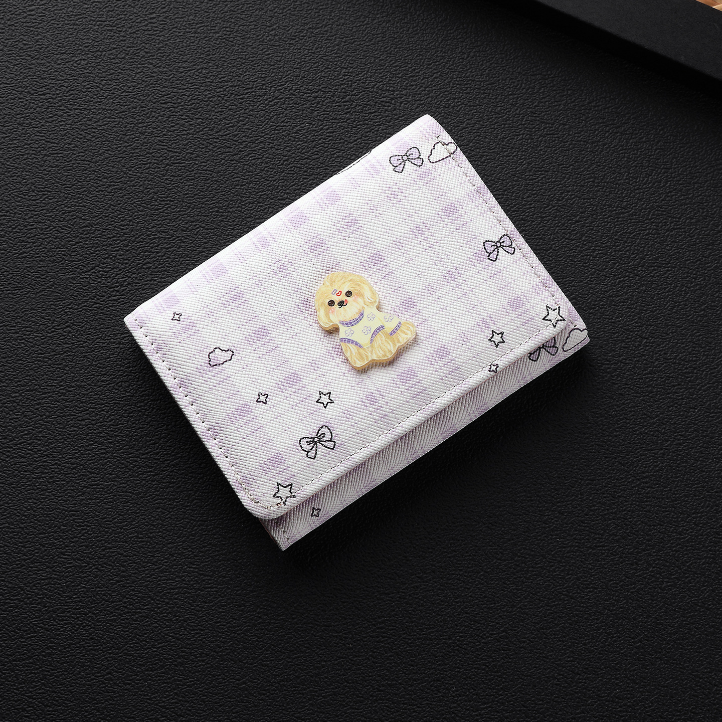 W-3521 : Portefeuille à trois volets - violet
