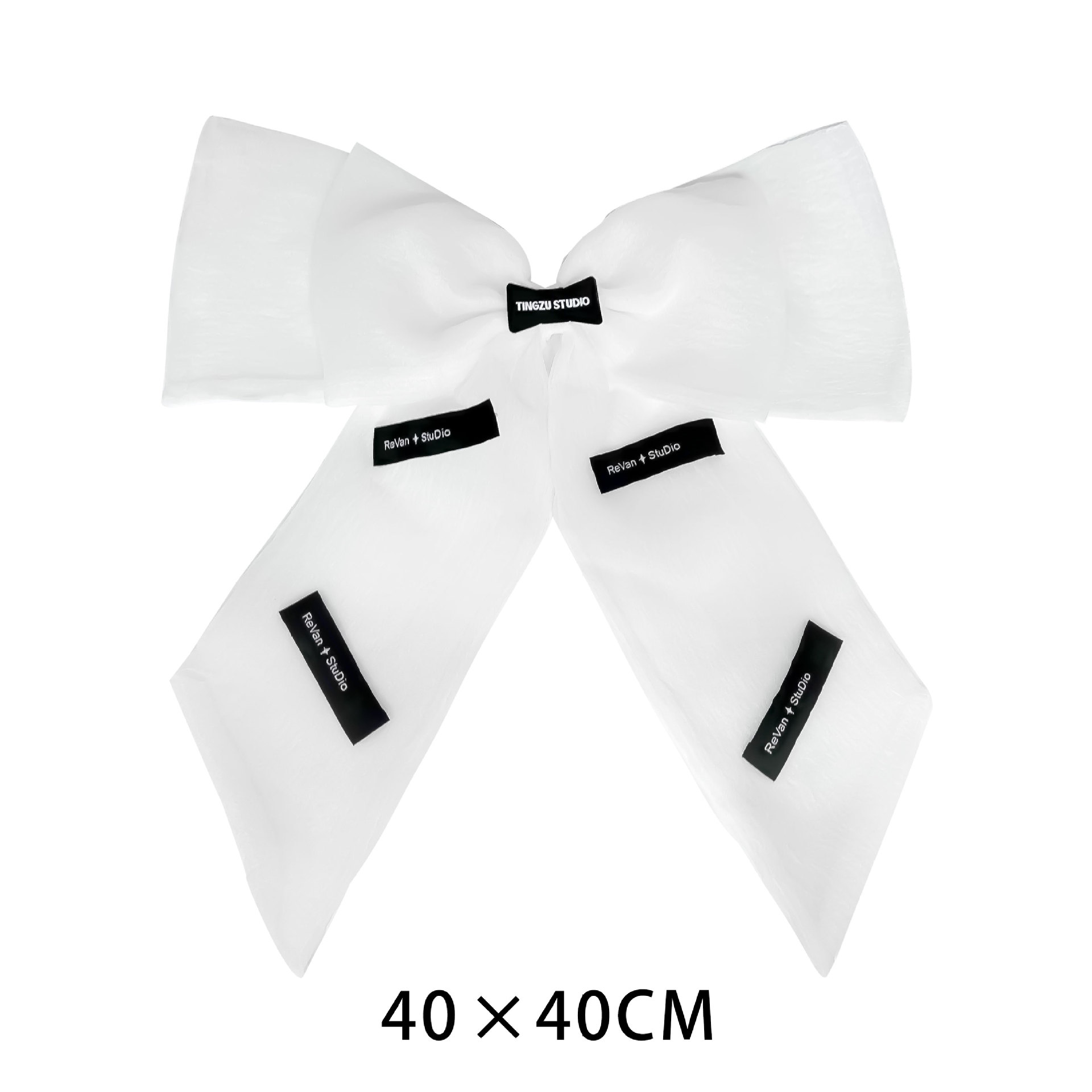Chanel estilo de albaricoque arco pin Ramil negro organza cinta grande mariposa tocado Ropa Accesorios Decoración image 5
