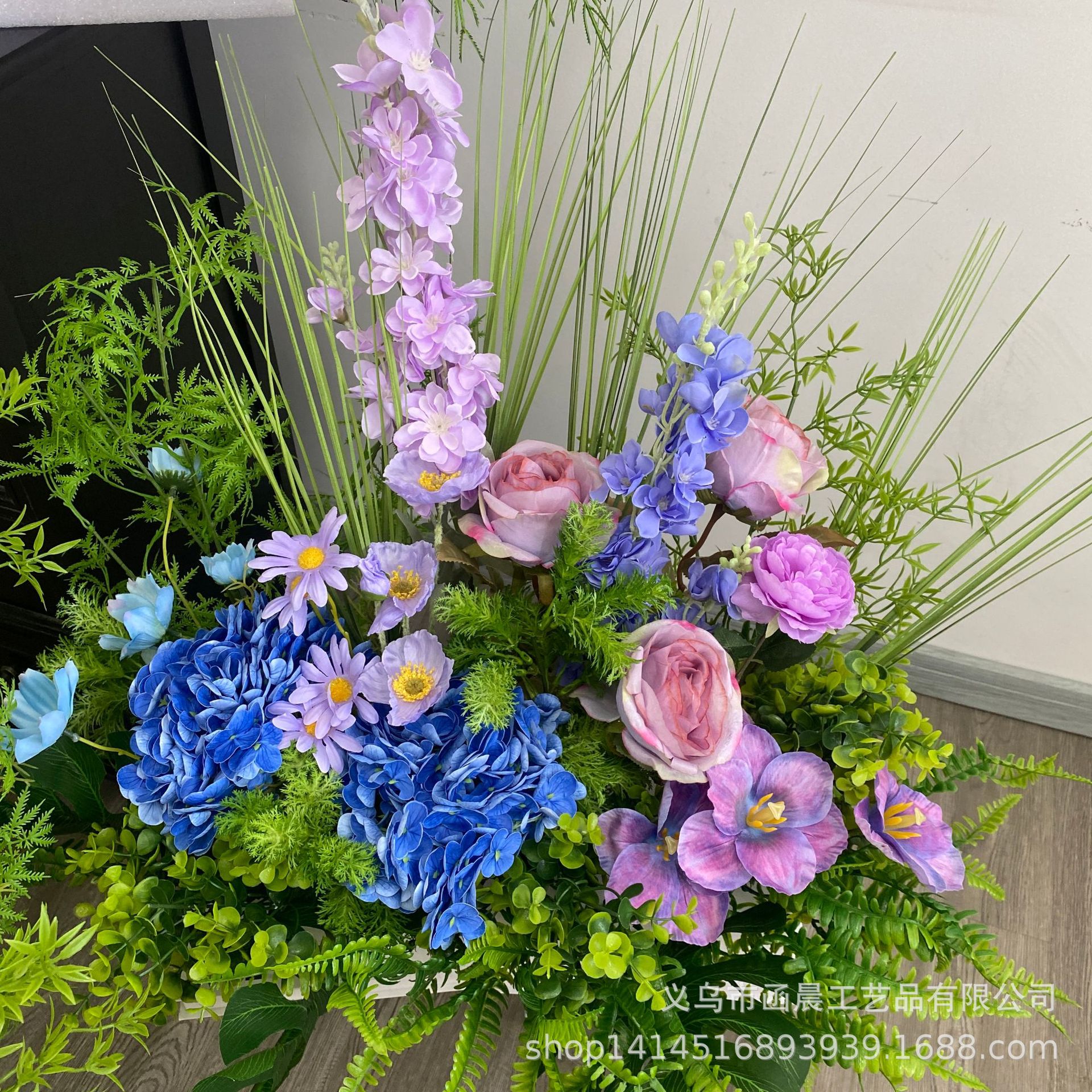 Monet jardín viento de imitación floral francesa pequeña fresca boda al aire libre decoración de ventanas de hotel flores falsas