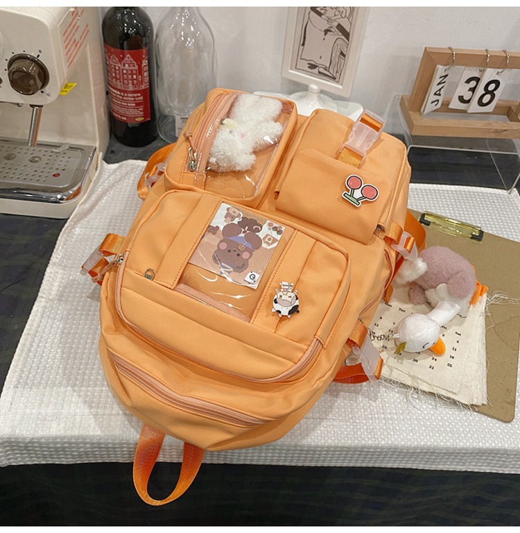 Korean Transparent Colorful Cartoon High School Backpack Wholesale Nihaojewelry display picture 4