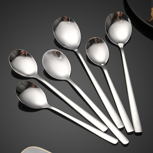 Manufacturer's creative 316 stainless steel spoon Korean soup spoon tableware long handle household thickened mixing spoon table spoon wholesale