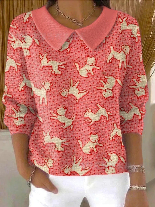 跨境美系法式荷叶边印花小花毛衣开衫女装休闲防针织衫高级感上衣|undefined