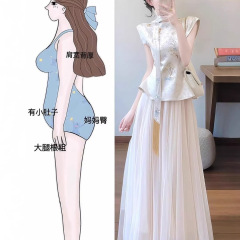 新しい中国風の女性のレトロなトップメッシュスカートスーツスカート女性の夏の大きいサイズの中国風のチャイナドレススカート