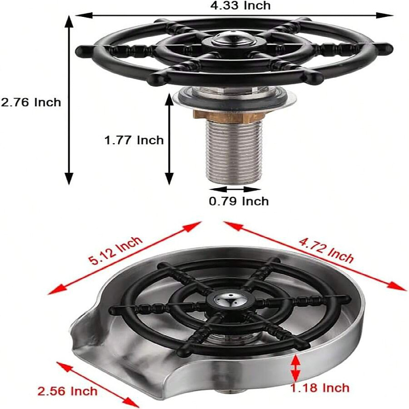 Fabricante suministro lavavajillas lavavajillas de alta presión almohadilla giratoria automática alta 304 acero inoxidable 9 agujeros lavavajillas de bar