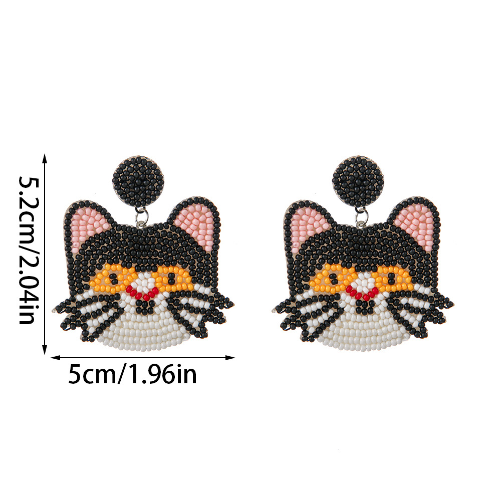 1 Pair Simple Style Dog Panda Amazing cat Alloy Plastic Resin Drop Earrings display picture 5