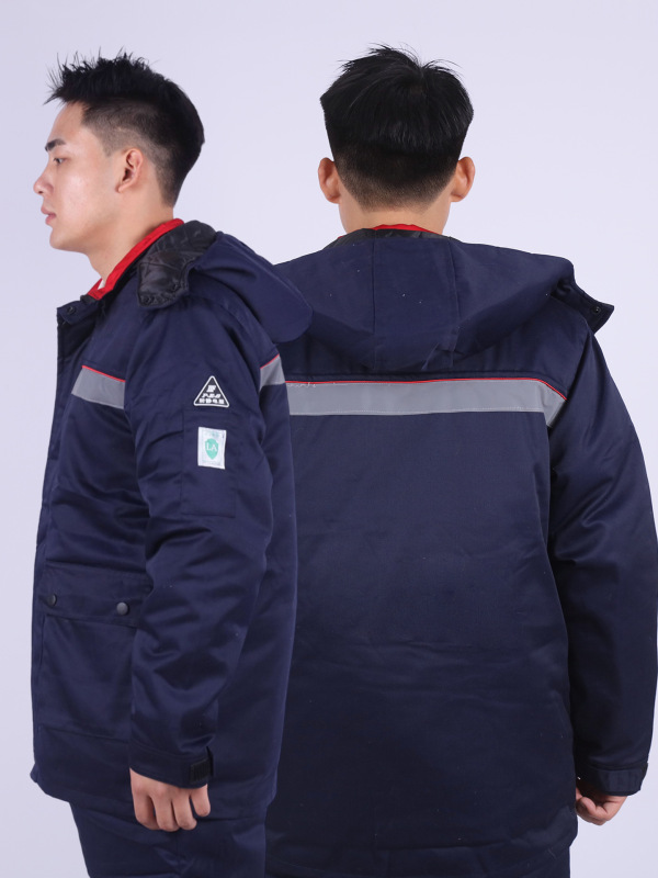 冬季防静电工作服加厚保暖棉服中石油中石化防寒反光劳保服男|undefined