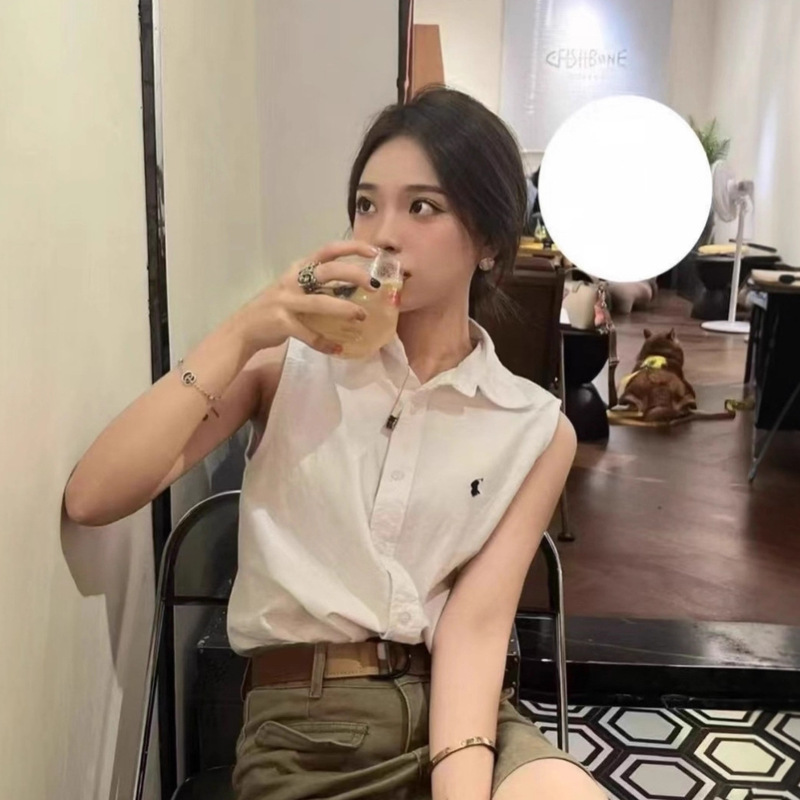 In-Stock Rl Ralph Lauren Sleeveless Vest Shirt Polo Collar Stylish Top for Women Casual Versatile Available for Dropshipping In-Stock Rl Ralph Lauren Sleeveless Vest Shirt Polo Collar Stylish Top for Women Casual Versatile Available for Dropshipping