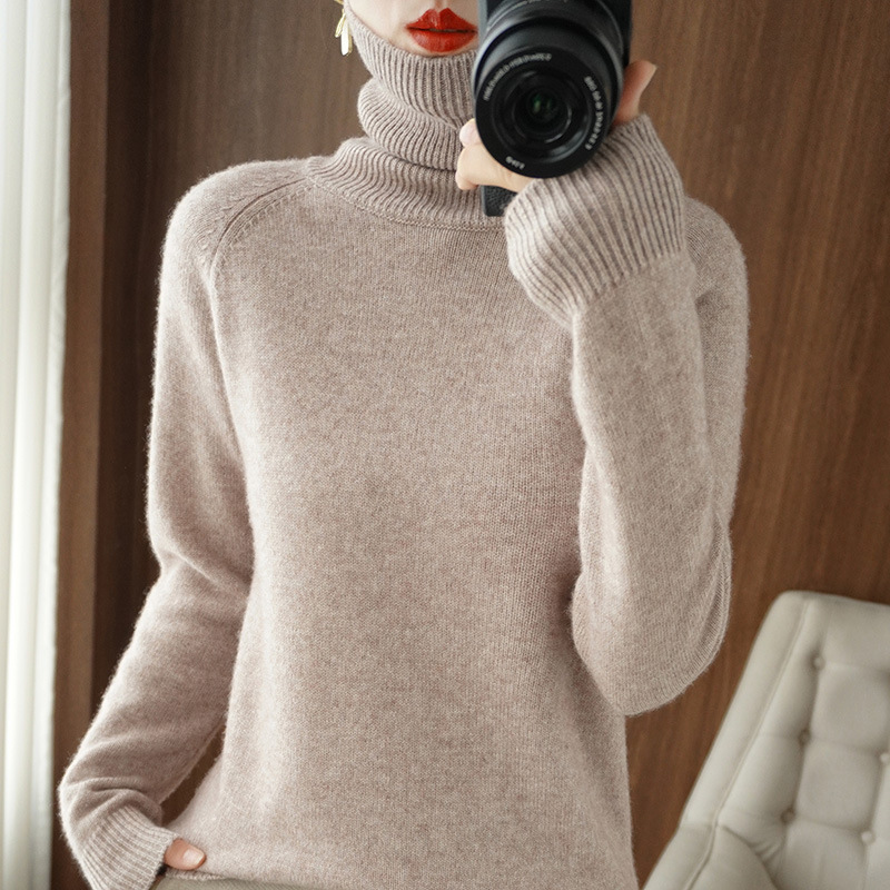 Wholesale delivery autumn and winter new women's high lapel sweater women's long sleeve bottoming shirt slim slimming turtleneck sweater