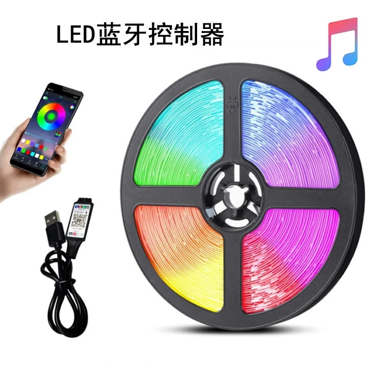 5V 2835 LED RGB световая панель для подсветки телевизора, 24-кнопочный инфракрасный пульт, Bluetooth, музыкальная многоцветная USB-подсветка