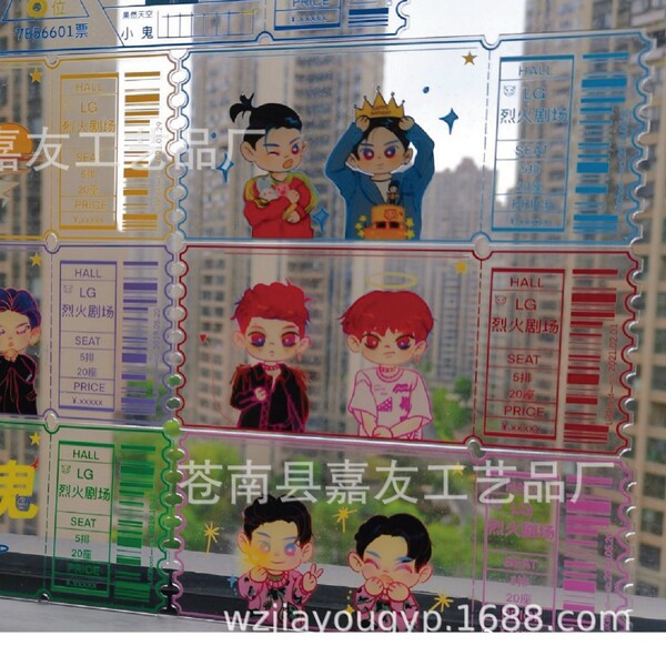 Customized acrylic ticket roots of acrylic