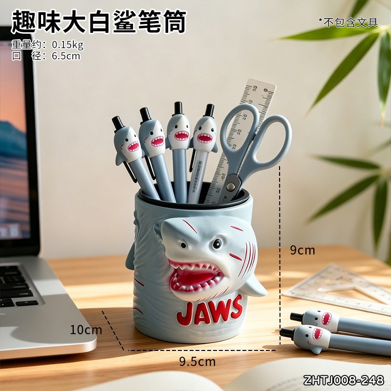재미있는 백상아리 펜 홀더